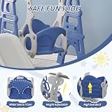 INMOZATA 4-in-1 Kids Slide Swing Basketball Hoop Playset Toddler Climber Indoor view 5
