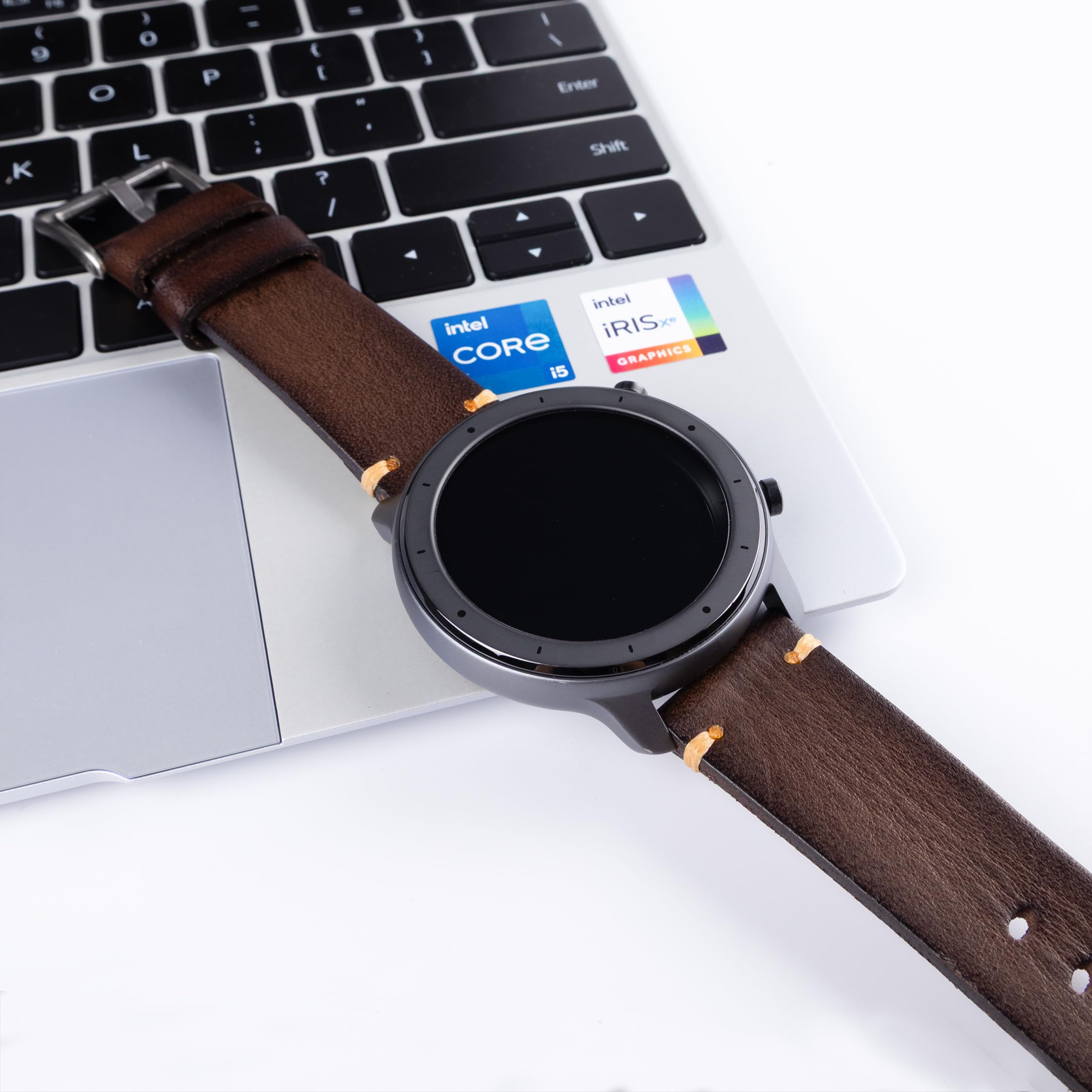 Berfine Retro Handmade Watch Band, Quick Release Vintage Leather Watch Strap Replacement,Choice of Width-18mm 20mm 22mm 24mm or 26mm