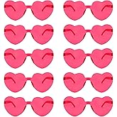 10 Pairs Heart Sunglasses Heart Shaped Sunglasses Rainbow Hearts Sunglass Bulk Rimless Fun Trendy Transparent Colorful Hearts Glasses for Valentine's Day Women Girl Bachelorette Birthday Party Favor
