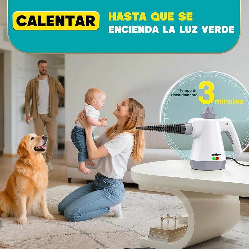 Limpador a vapor portátil de pressão com 12 acessórios e fechadura de segurança, pistola a vapor doméstica multifuncional para limpeza de cozinha, casa de banho, juntas, janelas e gordura