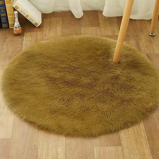 Amazon.com: MSM False Fur Sheepskin Round Rugs, Modern Chair Cushion
