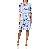 Jessica Howard Womens Boat Neck Bright Belted Popover Dress