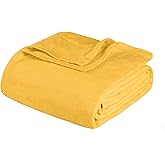 Superior Basketweave Cotton Blanket, Basket Weave Design, Soft, Comfy Cover for Bed, Bedding, Bedroom, Couch Throw, Lounging, Modern Boho Medium Weighted Blankets, California King, Gold