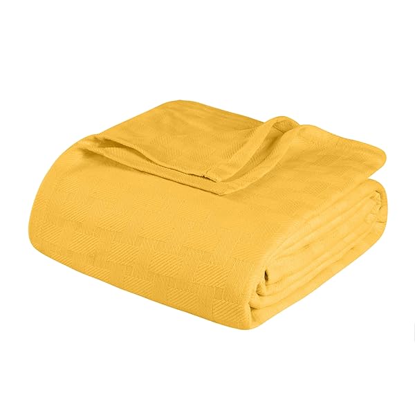 SUPERIOR BASKETWEAVE COTTON BLANKET, BASKET WEAVE DESIGN, SOFT,...