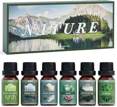 Salubrito Nature Essential Oils Set Forest Pine Ocean Breeze Rain 6x Oils