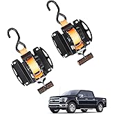 2PCS Retractable Truck Bed Tie Downs for Ford F150 1.5 Ton Capacity, Tool-Free Install, Fits 2015-2024 2025 2026 F-150 Accessories, Heavy Duty Ratchet Straps with Quick Release