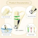 Leikedun 3 Pieces Kids Nail Clippers Set Frog Egg Peach Cartoon Safe view 3