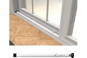 FEBLOMST Sliding Door Security Bar 18"-51", Adjustable Sliding Door Lock Security Bar, Window Security Bars Inside for Sliding Glass Door Home Apartment Safety, Burglar Proof - White