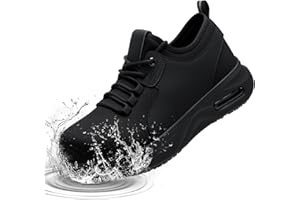 Ulogu Wide Steel Toe Shoes for Men Women Waterproof Thick Sole Non Slip Safety Sneakers Comfortable Puncture Proof Indestruct