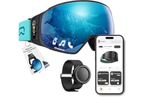 SKIWARRIOR Bluetooth Smart Ski Goggles with Walkie-Talkie for Adult-Anti Fog Snowboard Goggles with Play Music,Answer Calls