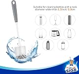 MR.SIGA Long Handle Bottle Brush 2 Pack Non-Scratch Nylon Bristles Gray view 3