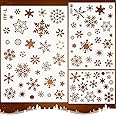 Mocoosy Christmas Snowflake Stencils Template, Snowflake Stencils for Painting on Wood Reusable, Plastic Christmas Craft Stencils for Spraying Window Glass Wall Door Xmas Holiday Snow Flake DIY Decor