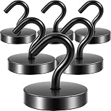 Neosmuk 120lb Magnetic Hooks with Hook Pack of 6 Black