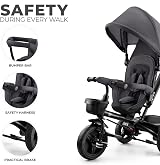 Kinderkraft AVEO Tricycle 9 Months to 5 Years Adjustable Handle Gray view 7