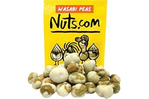 Nuts.com Natural Color Hot Wasabi Peas - Sweet and Spicy Wasabi Coated Green Peas - Healthy & Delicious Japanese Snacks w/No Artificial Dyes - Crunchy Pea Snack Packed in a Resealable Bag (1 Lb)