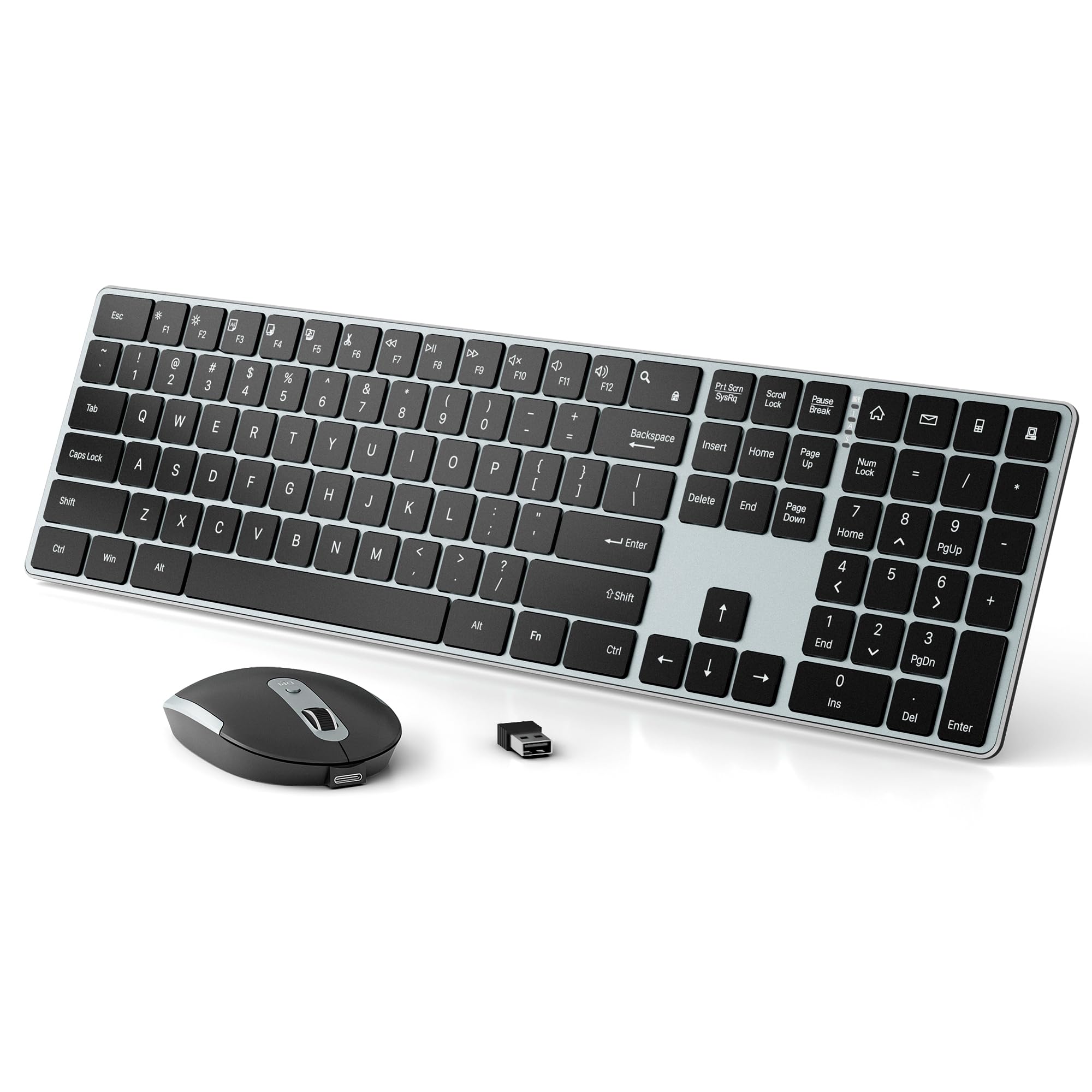 Photo 1 of TUXIFPKU Wireless Keyboard and Mouse Combo - Ultra Slim- 2.4GHz Wireless Connection-Adjustable 1600 DPI Compact Silent Full Size Keyboard and Mouse Set for PC, Laptop (Blue-Black)