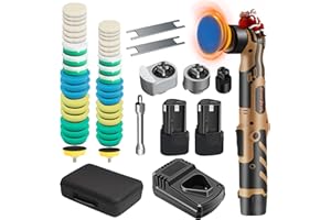 SHINEJACK Mini Car Polisher, 12V Micro Car Polisher Cordless, 11 Speeds RO/DA Mini Polisher for Car Detailing, Waxing, Scratc