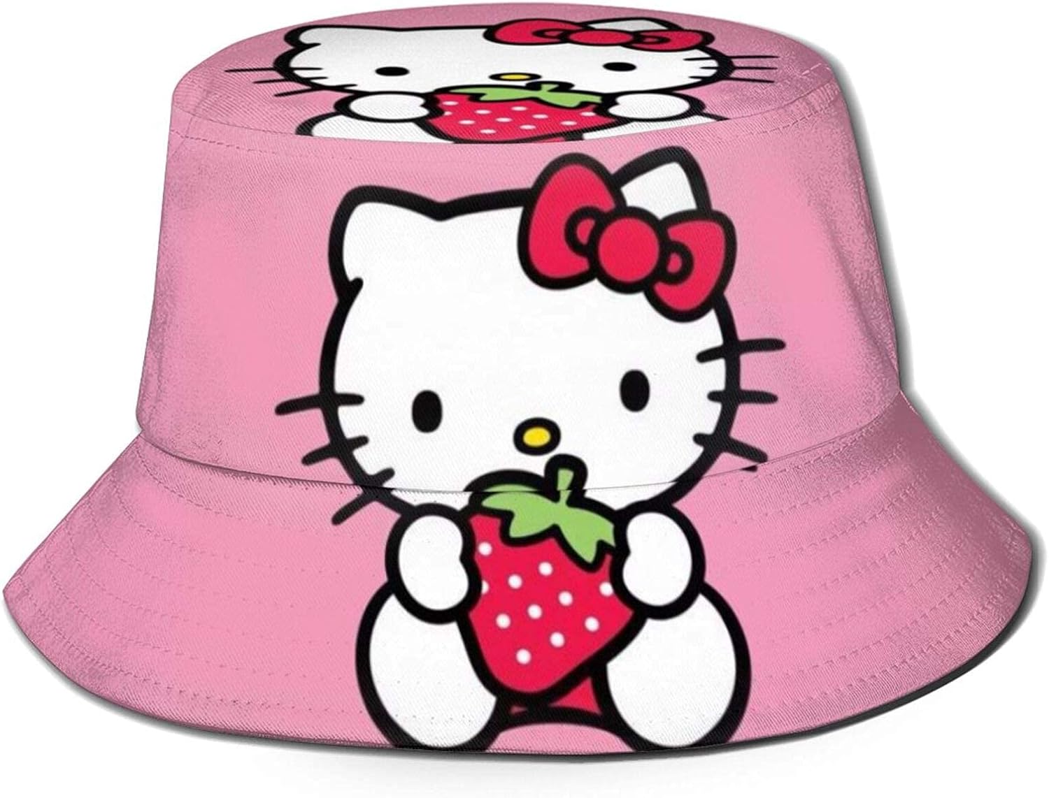 Hello Kitty Strawberry Unisex Fisherman Hat Summer UV Protection Travel