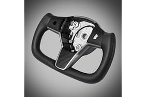 ZIMABLUE Yoke Steering Wheel for Model 3/Y-2017-2023 Real Carbon Fiber Steering Wheel with Heating Function Compatible with Tesla Model 3 Y