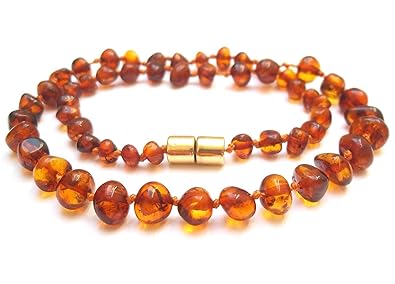 Amberta Natur Bernstein Kette Halskette ECHTE BALTISCHE Bernstein (35cm)