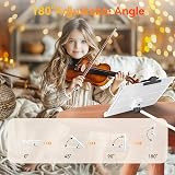 K Kasonic Foldable Music Stand 2-in-1 Collapsible Sheet Music Folder White view 3