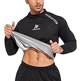 NINGMI Sauna Jacket Men Sweat Shirt Gym Workout Jacket Fitness Boxing Exercise Long Sleeve Sauna Sweat Suits