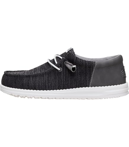Hey Dude Wally Chambray Slip-Ons - Grey with White Sole Hey Dude | Shoes | Hey Dude Wally Chambray Slipons Grey With  main image 2