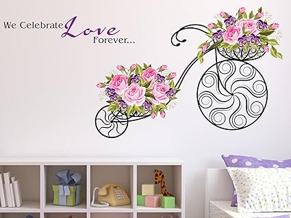 Luke and Lilly Love with Cycle Design Vinyl Wall Sticker (110 * 50cm)