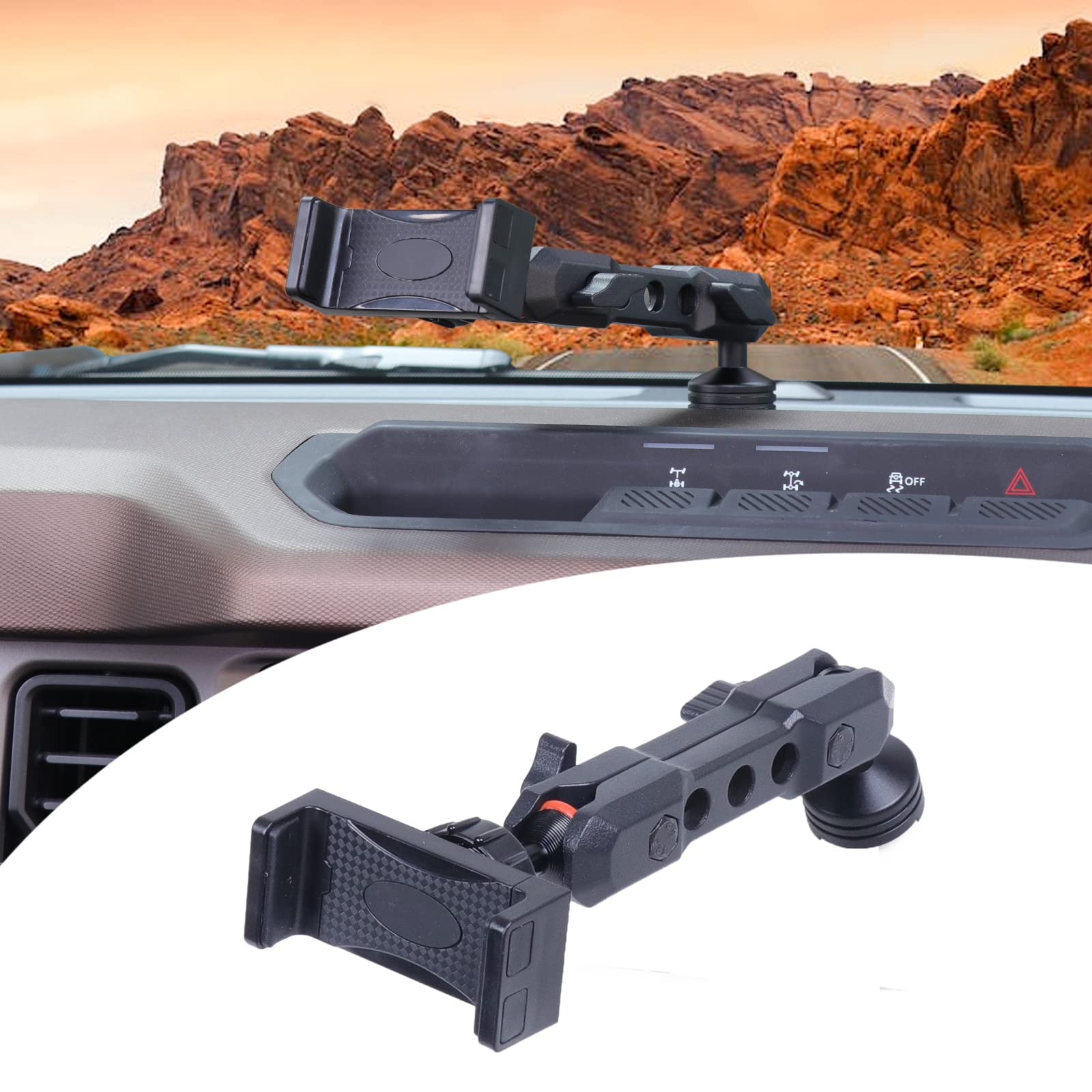 Photo 1 of JHD-TOGO for Bronco Dash Phone Holder, Phone Mount for Ford Bronco 2021 2022 2023 2024 2025 2026 2/4 Door Accessories, 360°Adjustable Phone Mount Interior Accessories