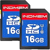 INDMEM SD Card 16GB (2 Pack) - SDHC Flash Memory Card UHS-I U1 Class 10 High-Speed Full HD Video Compatible with Digital Poin