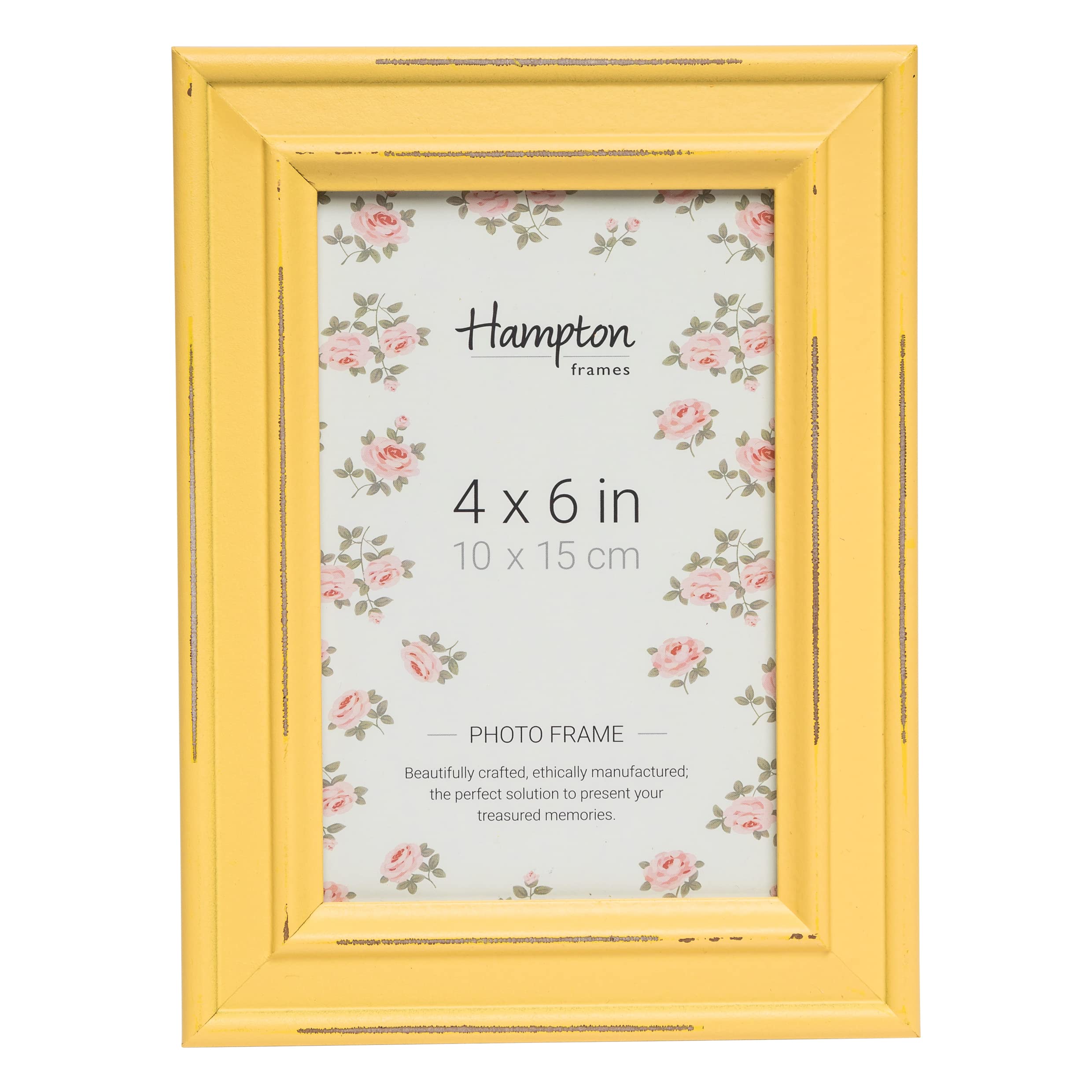 Hampton Frames PALOMA 4x6 (10x15cm) Yellow Picture Photo Frame Glass PAL301946Y