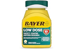 Bayer Aspirin Low Dose 81 mg, Enteric Coated Tablets, Doctor Recommended, Secondary Prevention of Cardiovascular Disease, 300