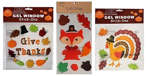 Amazon Com Thanksgiving Decorations Window Gel Clings Turkey