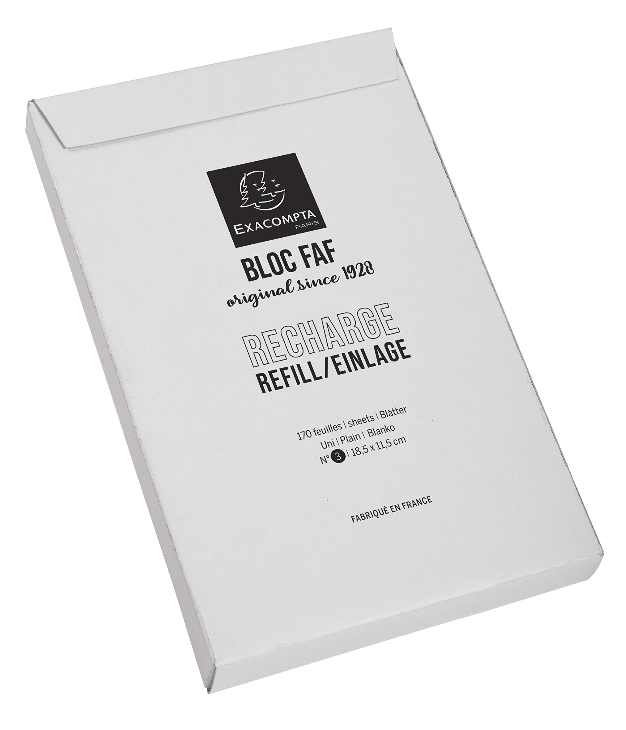 Exacompta - Ref. 12513E - 1 FAF REFILL n°3 18.5x11.5cm 170p. UNI - White