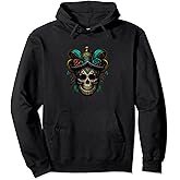 Funny Sugar Skull Mardi Gras Jester Hat Party Apparel Gifts Pullover Hoodie
