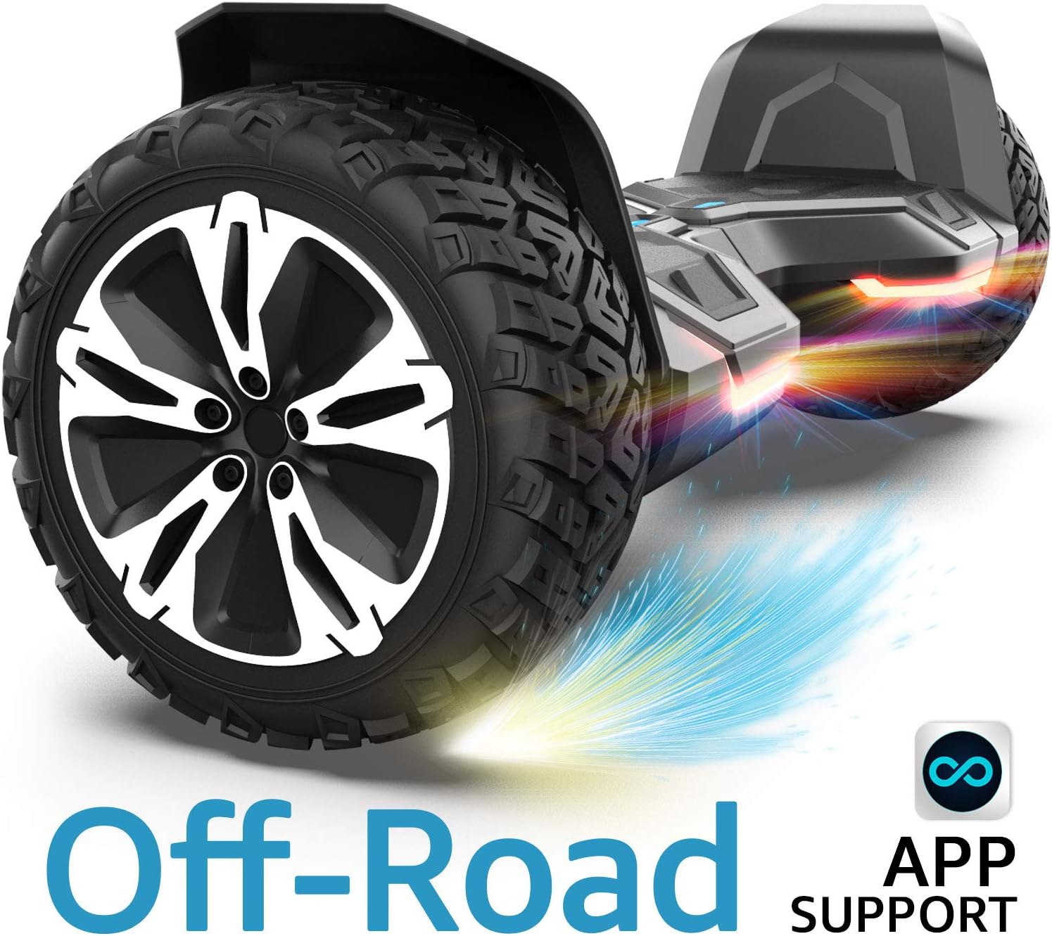 Gyroor Hoverboard Warrior 8.5 inch All Terrain Off Road Hoverboard with Music Speakers and LED Lights,UL2272 Certified Self Balancing Hoverboards