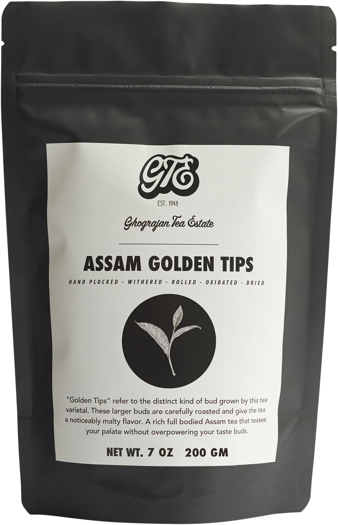 Assam Loose Leaf Black Tea with Golden Tips (100+ Cups) - Premium Second Flush Harvest - Malty, Full Bodied Breakfast Tea - Directly Shipped from our Family-Owned Estate in Assam, India - 7 oz Pouch