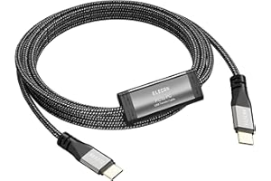 Elecan High Speed USB 3.1 PC to PC Transfer Cable 6 FT for Windows & macOS, USB C to C Direct Data Sync Link Bridge Cord with