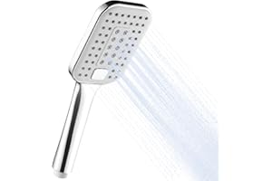 OFFO Shower Head, 3-Mode High Pressure Handheld Sprayer High Flow Large Powerful Boosting Handheld Showerhead for Low Water P