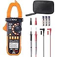 Mastfuyi Clamp Meter Digital, AC/DC Current, Electrical Tester Digital, True RMS 4000 Counts, Auto-Ranging Measures AC/DC Voltage, Continuity, Frequency, Capacitance, Resistance, Duty-Cycle, Diodes