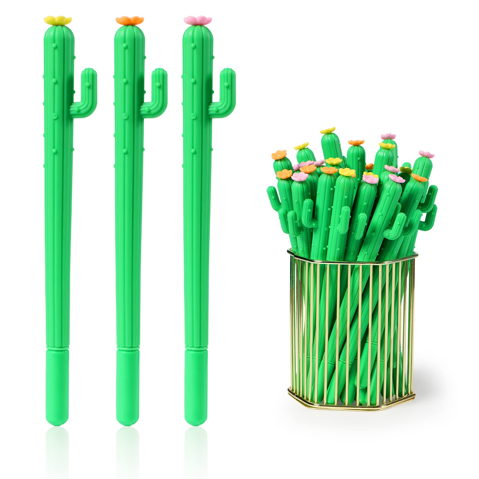 Photo 1 of Keazexi- Cactus Shaped Roller Pens, Cactus Gel Ink Pens, Writing Pens,For School Home Office Stationery Store Kids Girls Gift.(30 Pieces)