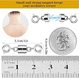 TIESOME 4PCS Double Magnetic Necklace Clasps Silver Jewelry Making view 3