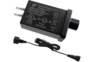 AIROADS 12V 1.5A Replacement Garden Yard Inflatable Adapter with Extension Cord, Class 2 Power Supply Low Voltage Transformer Ip44 Water Proof US Plug for Halloween String Light Inflatable Decorations