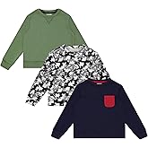 STITCH & STONE Boys 3 Pack Tops Fun and Trendy Fleece Sweatshirts for Boys