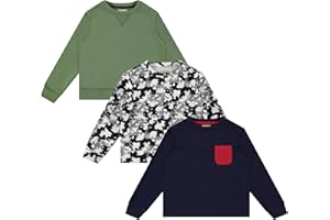 STITCH & STONE Boys 3 Pack Tops Fun and Trendy Fleece Sweatshirts for Boys