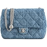 WHAT GOES AROUND COMES AROUND Women's Pre-Loved Chanel Blue Denim Sweet Camellia Crush Bag