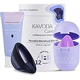 KAVODA Menstrual Discs - Soft, Flexible, Reusable Medical-Grade Silicone - Wear 12 Hours - Removal Notch - Two Sizes - Menstrual Cup or Tampon Alternative