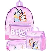 Bluey Backpack Set for Girls – 3 Piece Childrens and Toddlers Kids School Bag with Lunch Box and Pencil Case