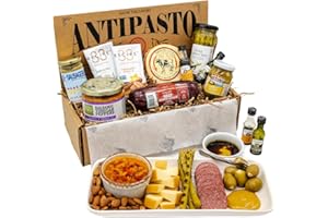 Dan the Sausageman's Antipasta Spread with Summer Sausage, Balsamic Vinegar Peppers, Pickled Asparagus, Smoked Gouda Cheese, Specialty Mustard, Stuffed Olives, Oil and Vinegar, Flavored Almonds