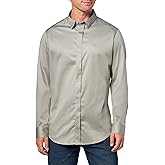 Armani Exchange Mens Long Sleeve Solid Slim Button Down Shirt